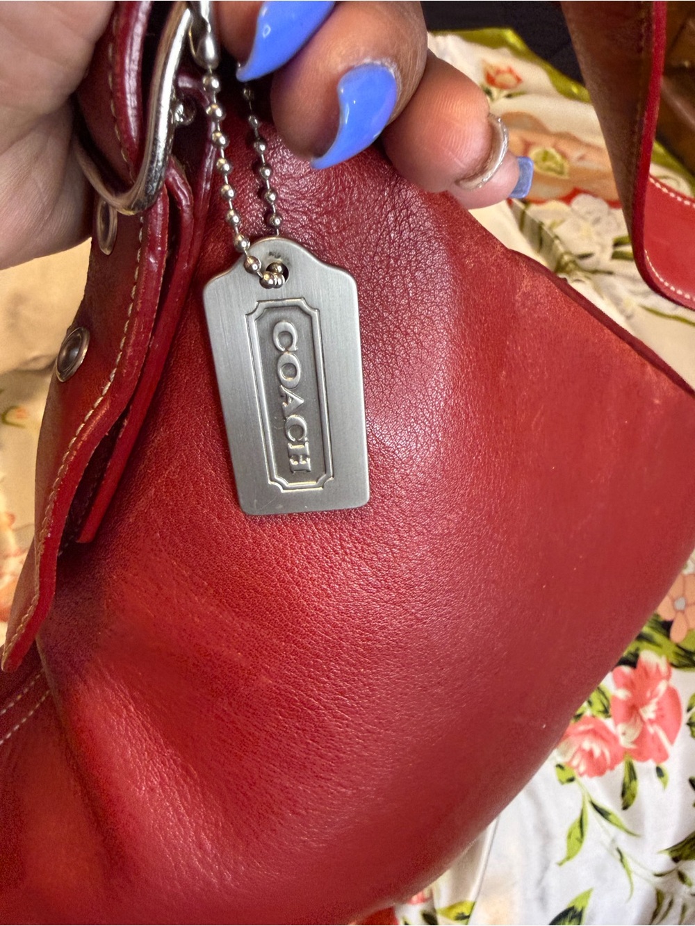 Coach Soho Legacy Red Leather Duffle Shoulder Bag | Vintage Coach - Picture 5 of 14